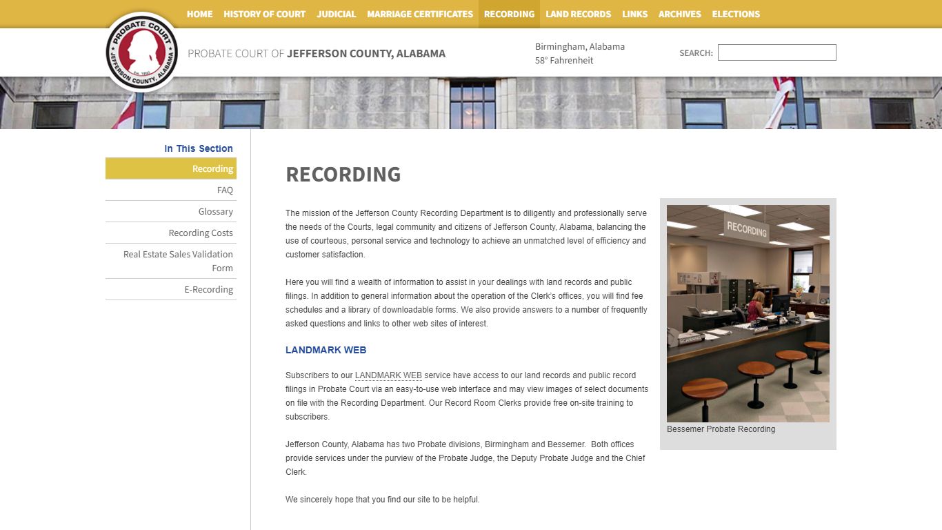 Recording | Probate Court of Jefferson County, Alabama